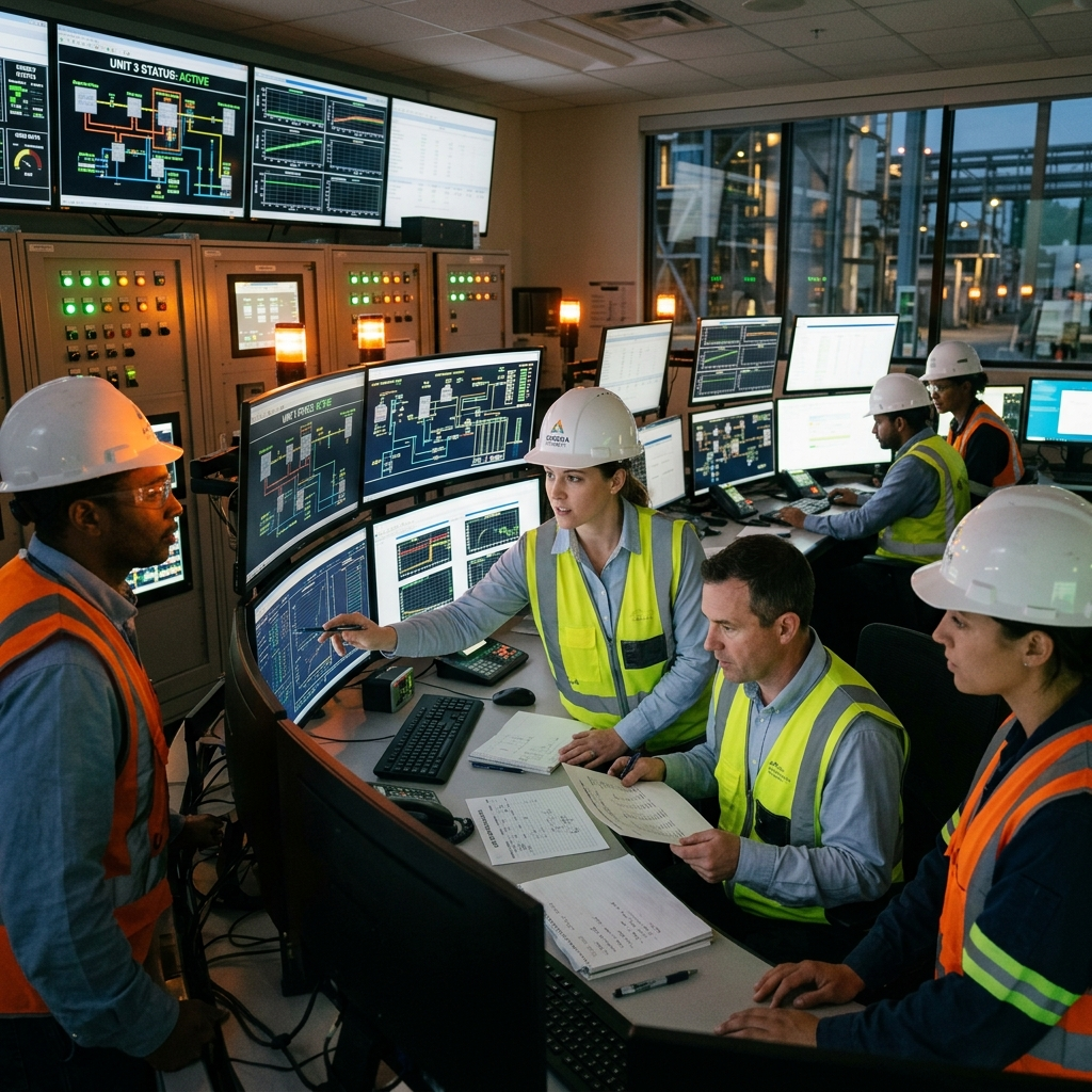 Sala de controle industrial — THERMIQ Energy